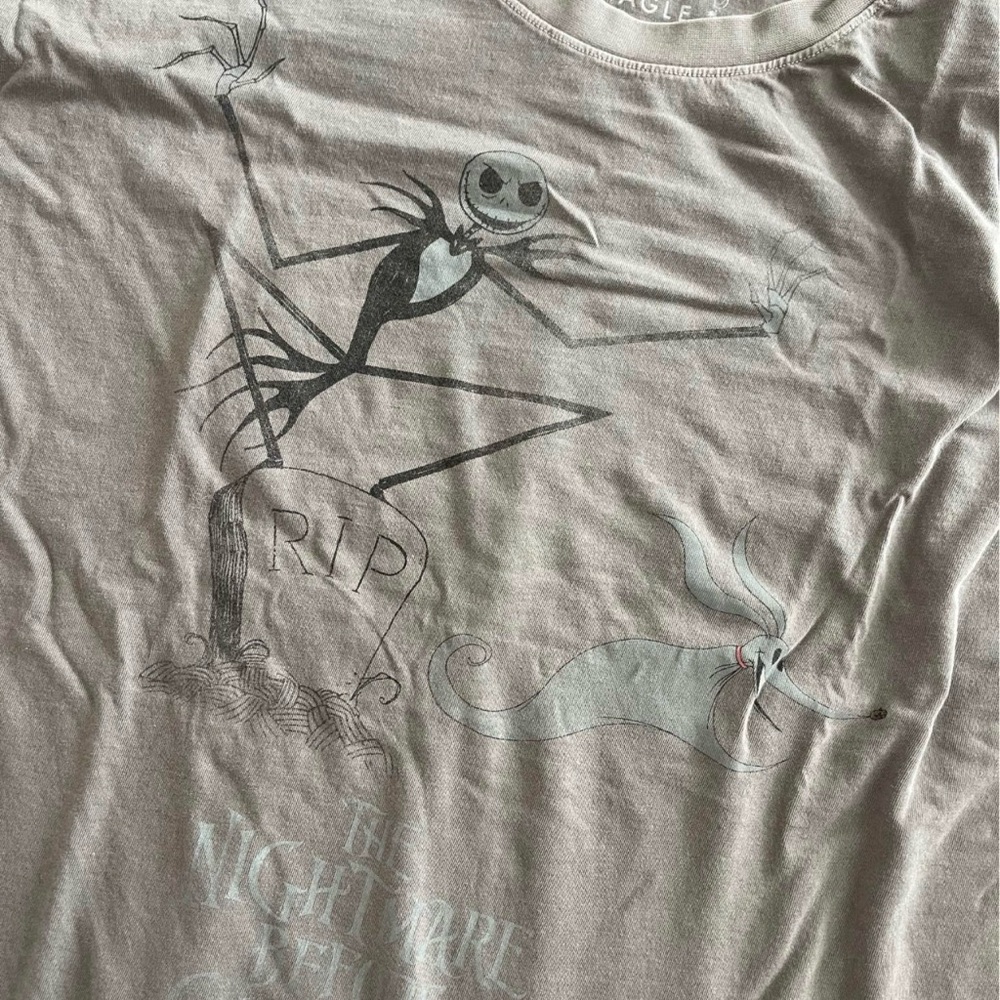 Nightmare Before Christmas Jack Skellington Graphic Tee - gray